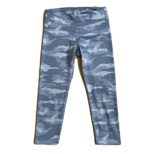 Athleta Girl Sz 12 L Gray Purple Camo Camoflauge Chit Chat Capri Leggings - Picture 1 of 6