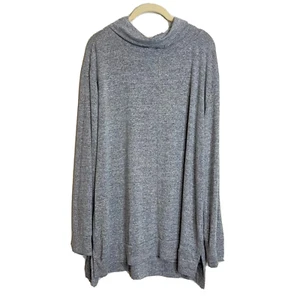 A New Day Damen Tunika Pullover XXL Wasserfallausschnitt meliert grau - Bild 1 von 5