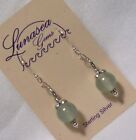 Lunasea Treasures Chalcedony Agate Green Blue Gemstone Ster Silver Bead Earrings