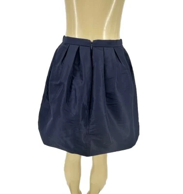 Minifalda J CREW Talla 2 Mujer Plisada Burbuja Hinchada Azul Marino Bolsillos Fiesta H35 Foto 1 de 4