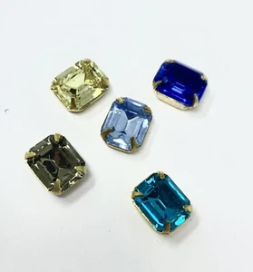 25 Swarovski 10x8mm Achteck Voreingestellt Handwerk Schmuck Reparatur Strasssteine Messing - Bild 1 von 4
