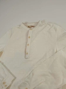 John Varvatos Hemd Herren Medium Off White Langarm Henley 100% Baumwolle Freizeit - Bild 1 von 7