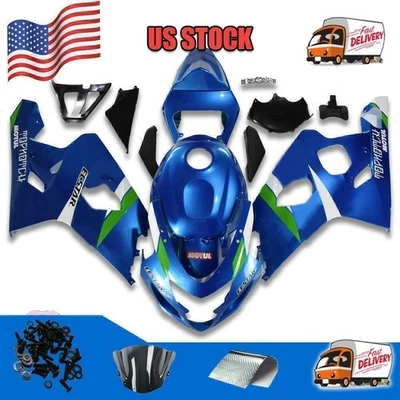 Kit de carenado ABS de inyección azul apto para carrocería GSXR 600 750 2004 2005 Foto 1 de 4
