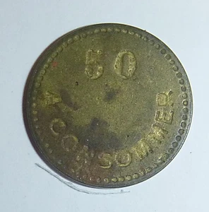 PARIS METRO TOKEN - FRANCE - 50 centimes à consommer - Military - Samp - C.487 - Picture 1 of 2