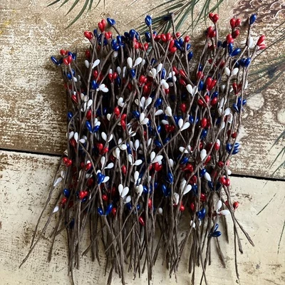 Set/50 7" 7 inch AMERICANA AMERICAN Pip Berry Garland Picks Craft Supplies Pips - Image 1 of 4