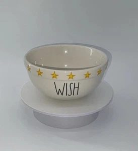 Rae Dunn WISH Bowl Artisan by Magenta white With Stars - Picture 1 of 5