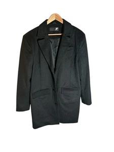 NWT JF J.Ferrar Mens Wool Topcoat Large Black Water Resistant Midweight $240 - Picture 1 of 4
