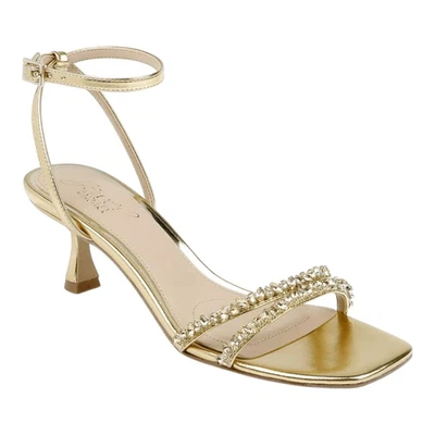 Jewel Badgley Mischka Women's Nayla Gold Kitten Heel Dress Sandals Size 10 - Image 1 of 4