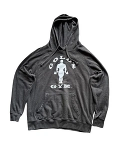 Golds Gym Gray Long Sleeve Athletic Sweatshirt Hoodie Jacket Men's Size XL VTG - Picture 1 of 8