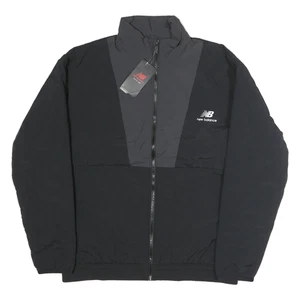 NEW BALANCE Womens Black & Grey Athletic Zip Jacket S Polyester Lightweight - Picture 1 of 6