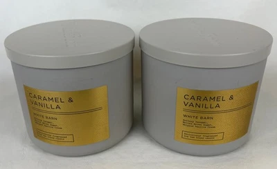 2 Bath & Body Works Caramel & Vanilla 3 Wick Large Scented Candles - Image 1 of 2
