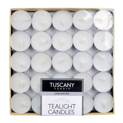 NUEVO MARCA Toscana Luces Tazas de Metal, 100 ct. - Blanco Sin Perfume, 1 PACK Foto 1 de 2