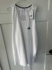 NWT Men’s White Adidas Own The Run Tank Top Running Big & Tall 2XLT MSRP $35 - Picture 1 of 6