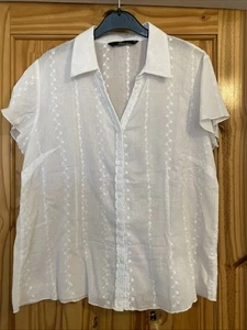 Ladies White Cotton Blouse Size 16 - Picture 1 of 6