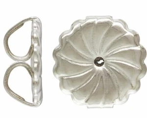 24 Stück. Sterlingsilber große Premium Ohrringrückseite (9,2 x9,4 mm) wirbelt 0,925 - Bild 1 von 1
