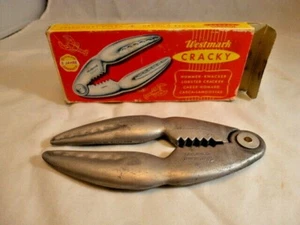 Vintage Westmark "Cracky" Germany Claw Crab Leg Lobster Nut Cracker Aluminum BOX - Picture 1 of 9