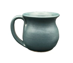 Potluck Laura Teague Studio Art Pottery North Carolina 12 Oz Teal Handled Mug - Picture 1 of 8
