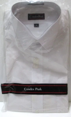 Camisa de vestir para hombre Camden Park talla 16 nueva aguja única sastrería blanca años 80 90 Foto 1 de 4
