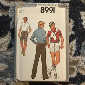 Pants Shorts Sewing Pattern Men's Size 39 Simplicity 3 Lengths Vtg 1979 Uncut - Picture 1 of 11