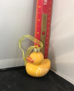 Glass Yellow Duck Ornament - Picture 1 of 2