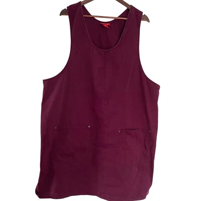 复古 90 年代 Venezia Mini Shift Jumper 连衣裙 22/24 3X 栗色红色垃圾袋 — 第 1/4 张图片