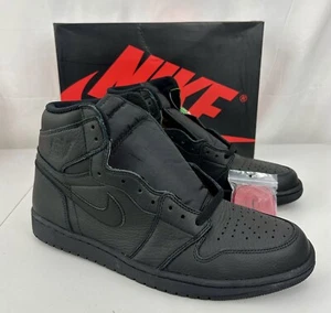 Größe 13 US M - Jordan 1 Retro High OG dreifach schwarz 2017 Style Code: 555088022 - Bild 1 von 13