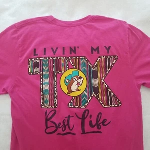 Buc-ee's Livin’ My Best Life TX Shirt Women’s Size Small Leopard Print Texas - Picture 1 of 7