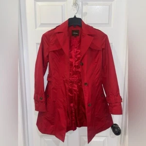 Cole Haan Women's Red Trench Coat SZ S - Picture 1 of 11