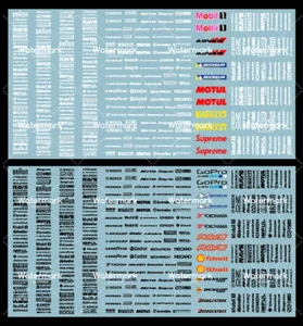 1x Waterslide Decals LOGO Sponsor White Toner Custom All 1/64 Scale # 021 - Picture 1 of 11