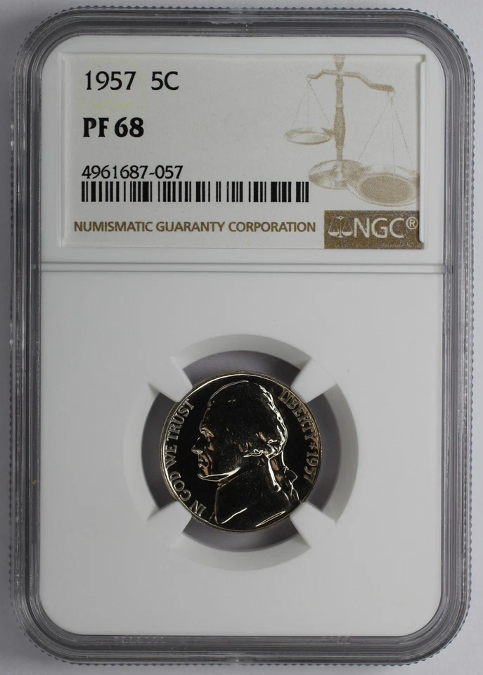 1957 Jefferson Nickel NGC PF 68 - Image 1 of 4