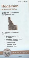 USGS Topographic Map ROGERSON - Idaho Nevada - 1992 - 100K -