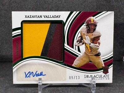 Xazavian Valladay 2023 Immaculate Premium Patches Rookie Auto Emerald SSP /13 - Image 1 of 3