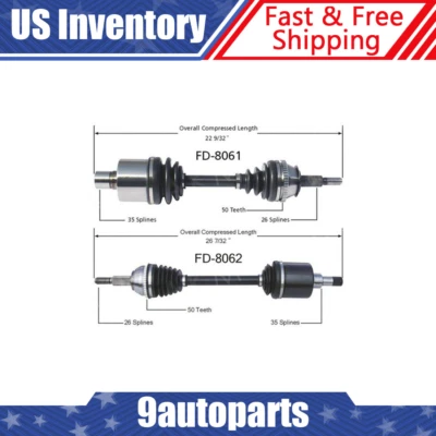 Fits 1995-1999 2000 2001 2002 Lincoln Continental Pair Front CV Axle CV Joint - Image 1 of 4