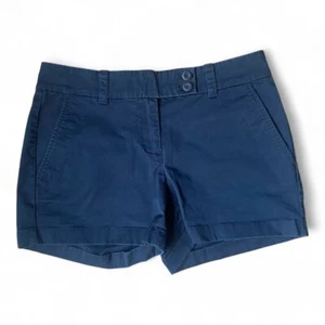 Vineyard Vines Navy Blue Cotton Blend Double Button Preppy Chino Shorts Womens 0 - Picture 1 of 8