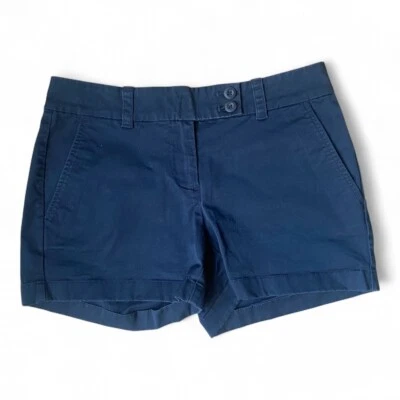 Shorts chino Vineyard Vines azul marinho mistura de algodão botão duplo preppy feminino 0 - Imagem 1 de 4