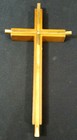 Brass Vintage Cross Inlayed Inside Solid Wood Religious Symbol