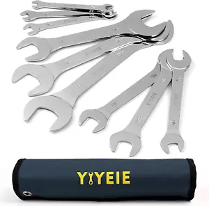 Super-Thin Open End Wrench Set, 9-Piece SAE, 1/4" to 1-1/16", Chrome Vanadium St - Picture 1 of 12