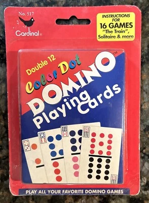 Vintage Cardinal 517 Double 12 Color Dot Domino Playing Cards Game New Sealed - Image 1 of 4
