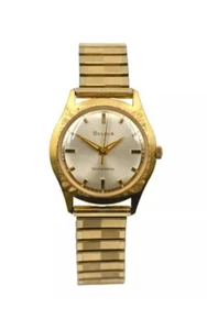 VINTAGE GENTS BULOVA AUTOMATIC MECHANICAL WRISTWATCH GOLD FILL SILVER DIAL - Picture 1 of 6