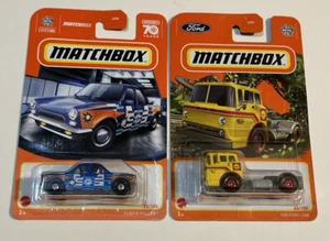 Matchbox Lot of 2 1965 Ford C900 63/100 Yellow Metal Push N Puller Blue 53/100 - Picture 1 of 4