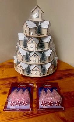 Hobby Lobby Light Up 5 Tier Wooden Village Rotating Advent Calendar Christmas - Image 1 of 4