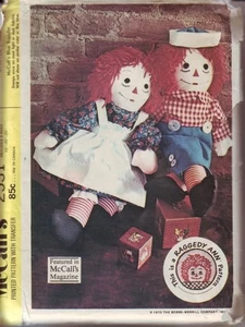 Vintage McCall's 2531 Raggedy Ann & Andy Doll And Clothes Pattern Uncut 1970's - Picture 1 of 2