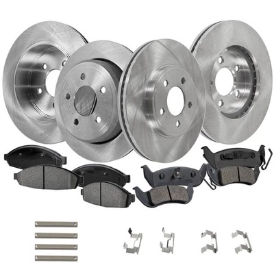 Kit de rotores e pastilhas de disco de freio dianteiro e traseiro para 2003-2007 Ford Crown Victoria - Imagem 1 de 4