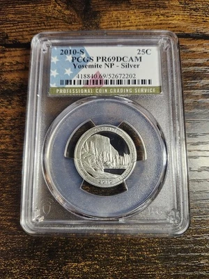 2010-S PCGS PR69DCAM Yosemite National Park Silver Quarter Proof - Image 1 of 2