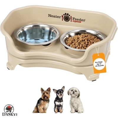 Juego de cuencos compactos elevados para perros - a prueba de desorden y aptos para lavavajillas para razas pequeñas Foto 1 de 4