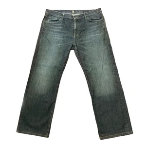 7 For All Mankind Austyn Jeans Size:38x28.5 Blue Relaxed Straight Denim - Picture 1 of 10