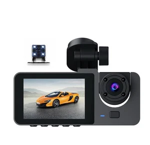 3 Camera Dash Cam Car DVR Front Rear Inside Driving Video Recorder Night Vision - Picture 1 of 11