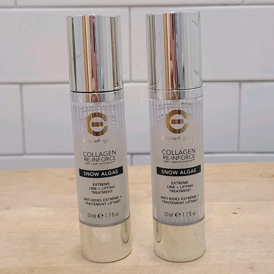 NUEVO Elizabeth Grant Colágeno Re-Inforce Línea de Tratamiento de Algas de Nieve 1.7 OZ (Par) Foto 1 de 4