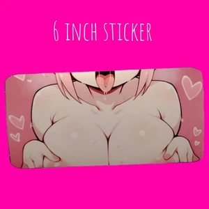 Anime Sexy Waifu Ahegao Glossy Vinyl Ecchi Lewd Decal 6 Inch Waterproof Sticker - Picture 1 of 1