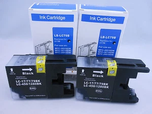 LC79 Black Ink Cartridge for Brother MFC-J6910DW MFCJ6710DW J6510DW J5910DW 2PK - Picture 1 of 3